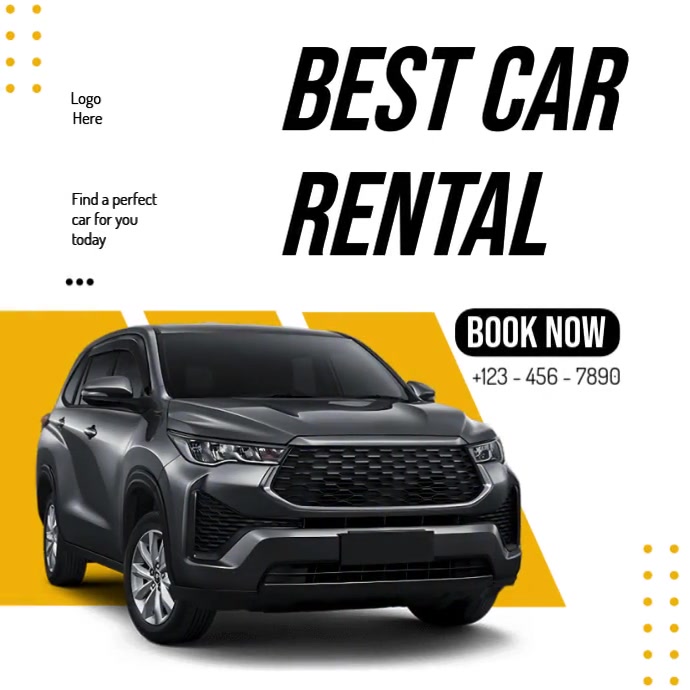 Copy of White Typographic Yellow And Black Modern Rental Car Animated ...