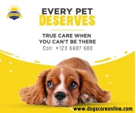 White Typographic Yellow Pet Advert  Large Re Большой прямоугольник template