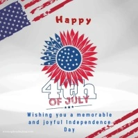 White Typography 4th July Independent Day  Lo โลโก้ template