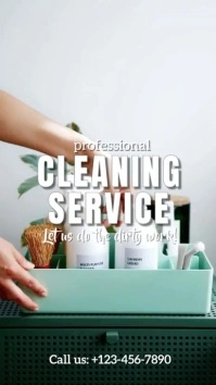 White Typography Cleaning Service Video Insta Instagram-verhaal template