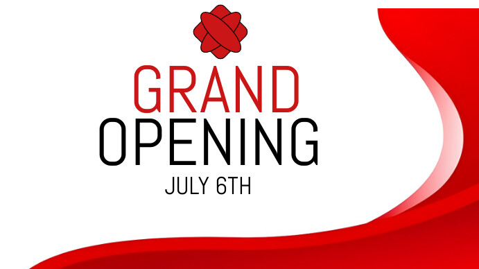 White Typography Grand Open Youtube Thumbnail template