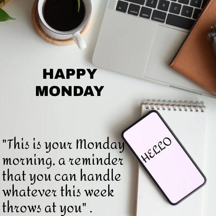 White Typography Motivational Quotes Bout Mon Instagram Post template