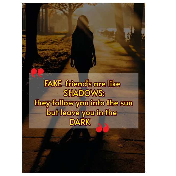 Plantilla de White Typography Quotes On Fake Friends Insta | PosterMyWall