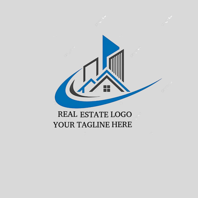 White Typography Real Estate Logo Logo Logótipo template