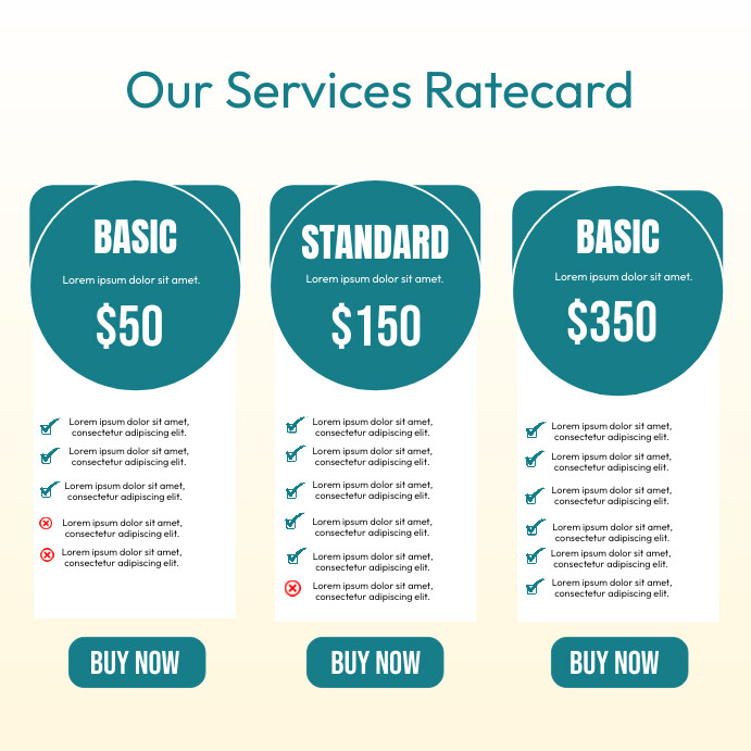 White Typography Service Rate Instagram Post Template | PosterMyWall