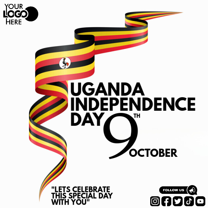 White Uganda Independence Day Instagram Post Template | PosterMyWall