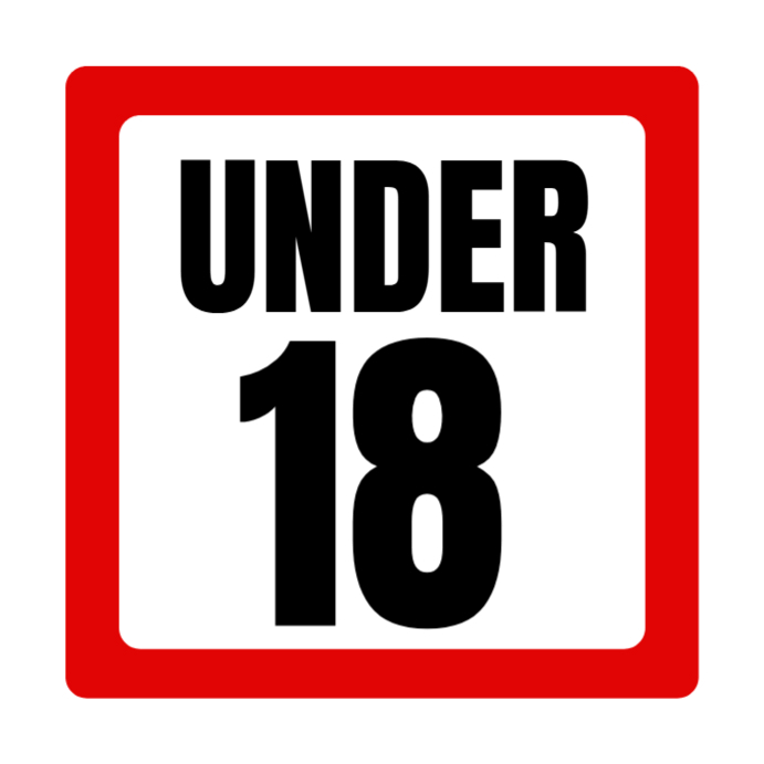 White Under 18 Sign Instagram Post Template | PosterMyWall