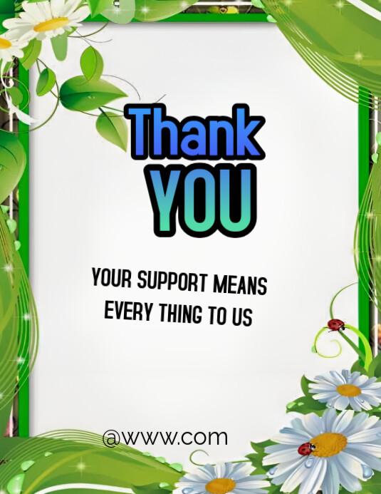 Copy of White Unique Green Template Thank You Flyer (us Letter ...