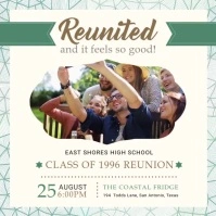 White University Reunion Party Invite Square (1:1) template