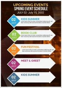 White Upcoming Events Schedule A4 template