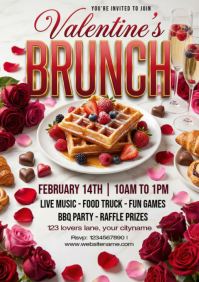 White Valentine's Brunch A4 template