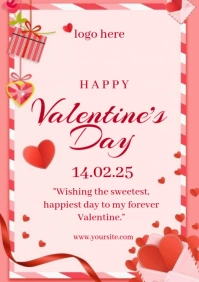 White Valentine's Day A2 template