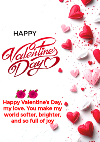 White Valentine's Day A4 template