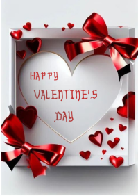 White Valentine's Day A4 template