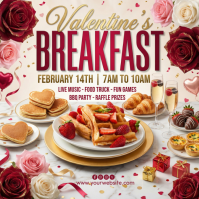 White Valentine's Day Breakfast Event Instagram Post template