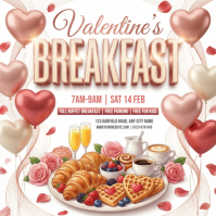 White Valentine's Day Breakfast Instagram Post template