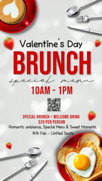 White Valentine's Day Brunch Instagram Story template
