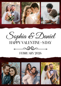 White Valentine's Day Celebration A4 template