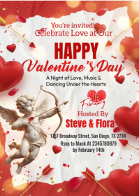 White Valentine's Day Celebration A6 template