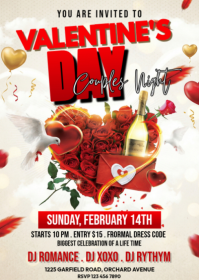 White Valentine's Day Celebration A6 template