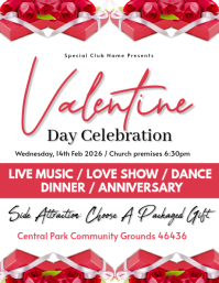 White Valentine's Day Celebration Flyer 传单(美国信函) template