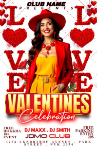 White Valentine's Day Celebration Halv side bred Template