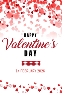 White Valentine's Day Celebration Poster Video 海报 template