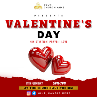 White Valentine's Day Church Event Square template