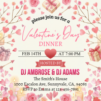 White Valentine's Day Dinner Invitation Instagram Post template