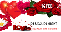 White Valentine's Day DJ Night Facebook Shared Image template