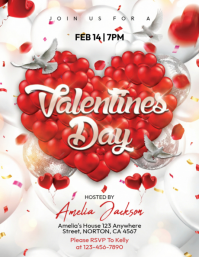 White Valentine's Day Event Flyer template