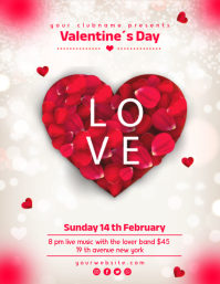 White Valentine's Day Event Flyer template