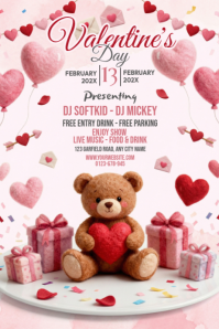 White Valentine's Day Event Poster template