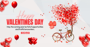 White Valentine's Day Facebook Shared Image template