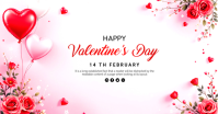White Valentine's Day Facebook Shared Image Isithombe Esabiwe ku-Facebook template