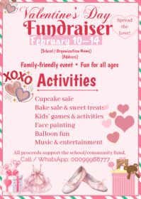 White Valentine's Day Fundraiser A6 template