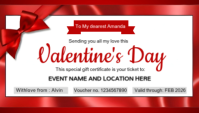 White Valentine's Day Gift Certificate Business Card Tarjeta de Presentación template