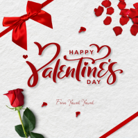 White Valentine's Day Instagram Post Instagram-opslag template