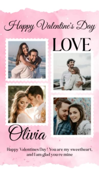White Valentine's Day Instagram Story Video template
