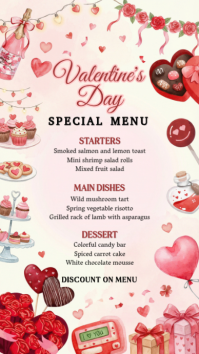 White Valentine's Day Menu Instagram Story Instagram-Story template