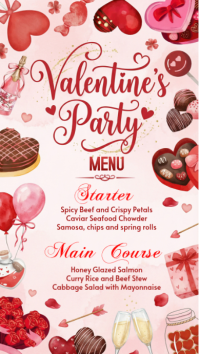White Valentine's Day Menu Instagram Story template
