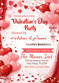 White Valentine's Day Party A6 template
