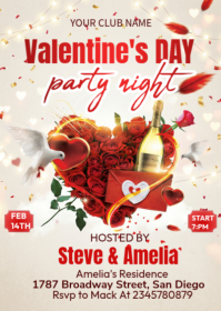 White Valentine's Day Party A6 template