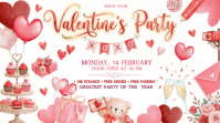 White Valentine's Day Party Digital Display Digitalanzeige (16:9) template