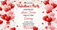 White Valentine's Day Party Facebook Shared Image template