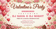 White Valentine's Day Party Facebook Shared Image template