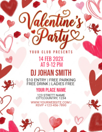 White Valentine's Day Party Flyer template