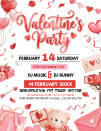 White Valentine's Day Party Flyer template