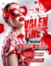 White Valentine's Day Party Flyer Video template