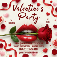 White Valentine's Day Party Instagram Post template